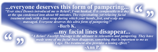 Belavi Facial Massage Testimonial Box